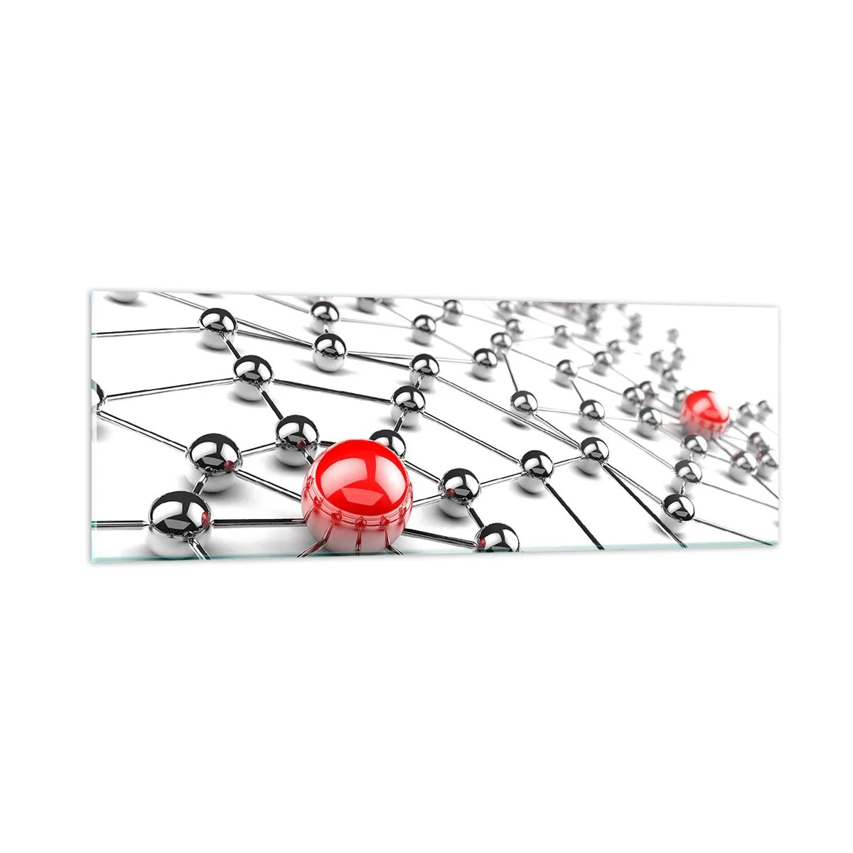 Obraz na skle - Stříbrná síť - 90x30 cm