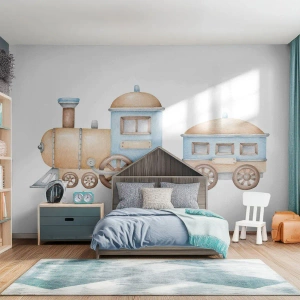 Fototapeta Standard Eco - Na dráze stojí… - Dětské, Vlak, Retro - 150x105 cm