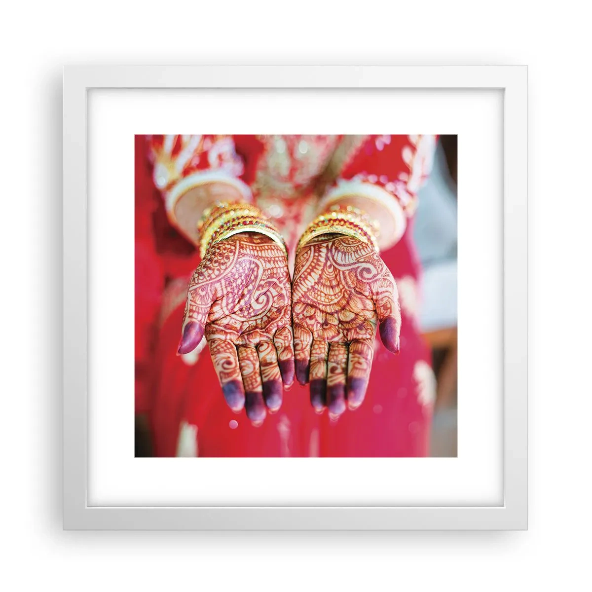 Plakát v bílém rámu - Připravená chytit štěstí - 30x30 cm