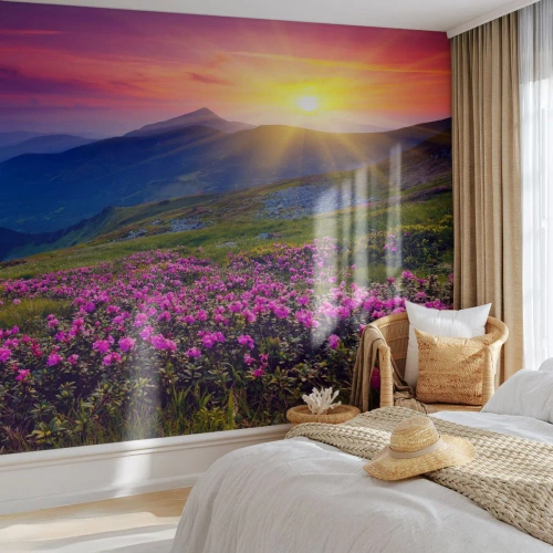 Fototapeta Samolepicí Deluxe Sticker - …A kolem voní kosodřevina a voní byliny - Krajina, hory, Západ slunce - 250x175 cm