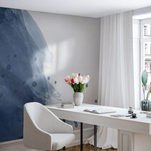 Fototapeta Premium Sand - Modrý tyl - Abstrakce, Kus, Malování - 250x175 cm