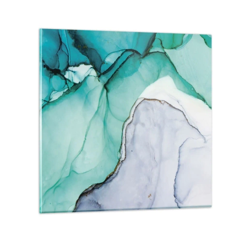 Obraz na skle - Studie v tyrkysové - 50x50 cm