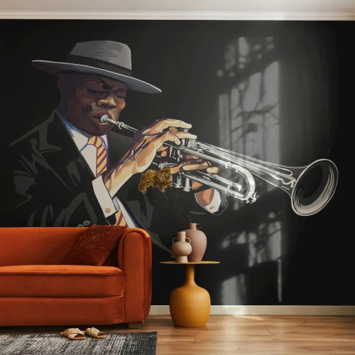 Fototapeta Premium Sand - Kouzlo staré školy - Hudba, Jazz, Trubka - 500x350 cm