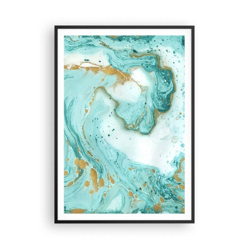 Plakát v černém rámu - Pod velkou vlnou z epochy Edo - 70x100 cm