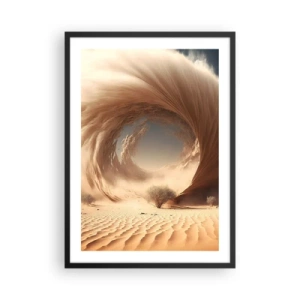 Plakát v černém rámu - Fenomenální písečný vír v poušti - 50x70cm - Otevřený portál - Moderní nástěnná dekorace do obývacího pokoje a ložnice ARTTOR
