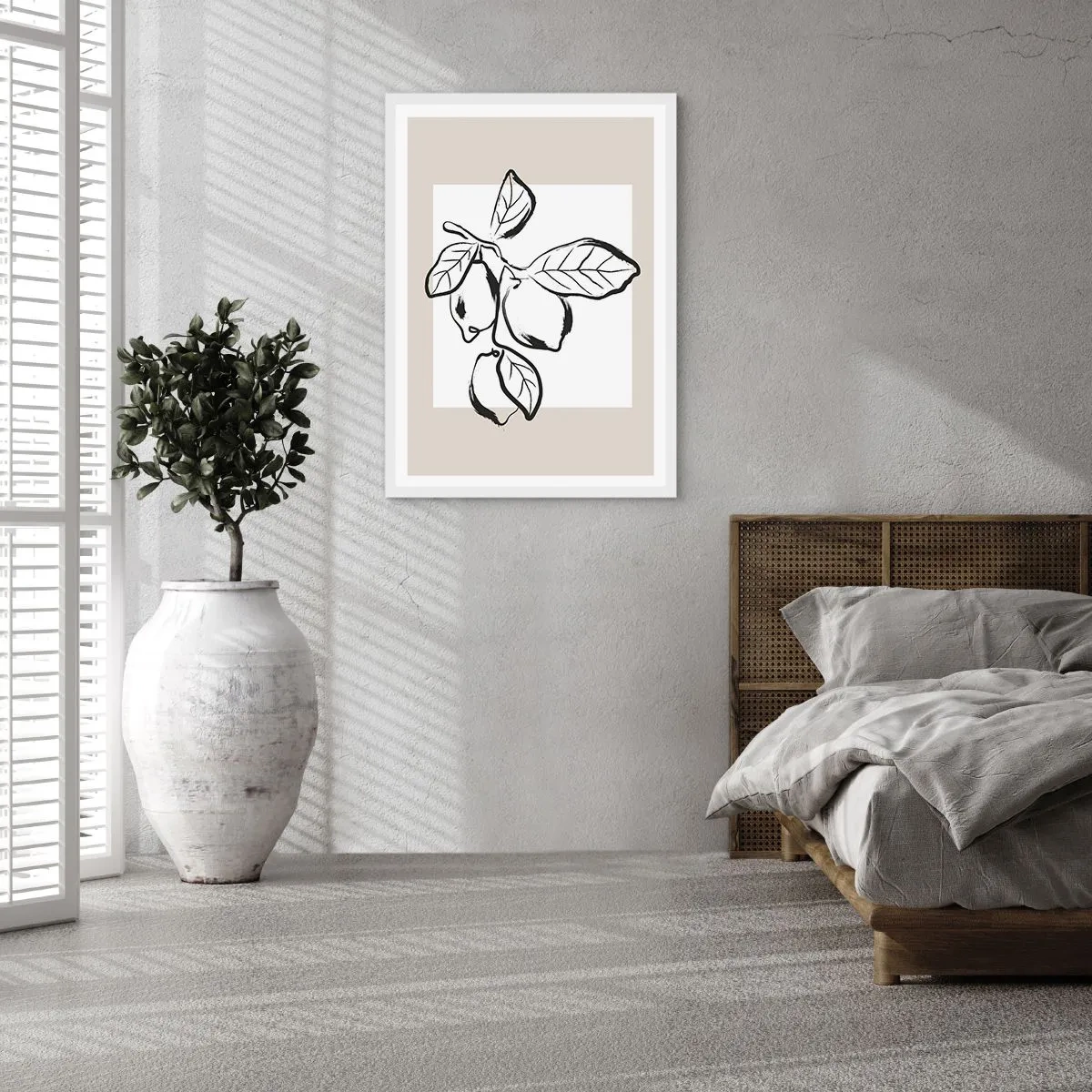 Plakát v bílém rámu - Kde citron dozrává… - 61x91 cm