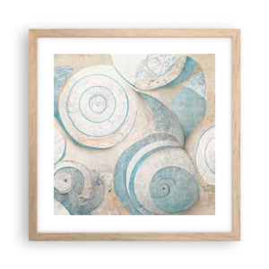Plakát v rámu světlý dub - Co skrývá mušle? - 40x40 cm