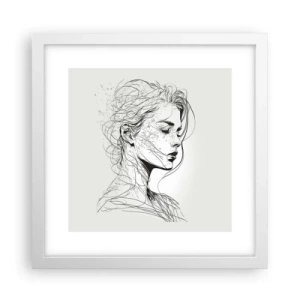 Plakát v bílém rámu - Portrét v zamyšlení - 30x30 cm