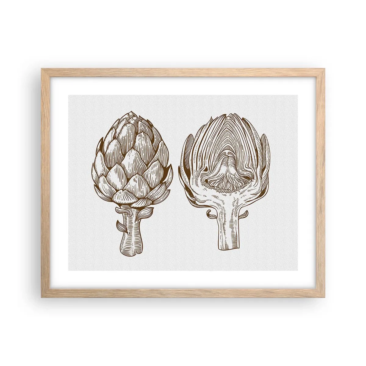 Plakát v rámu světlý dub - Hodiny anatomie - 50x40 cm