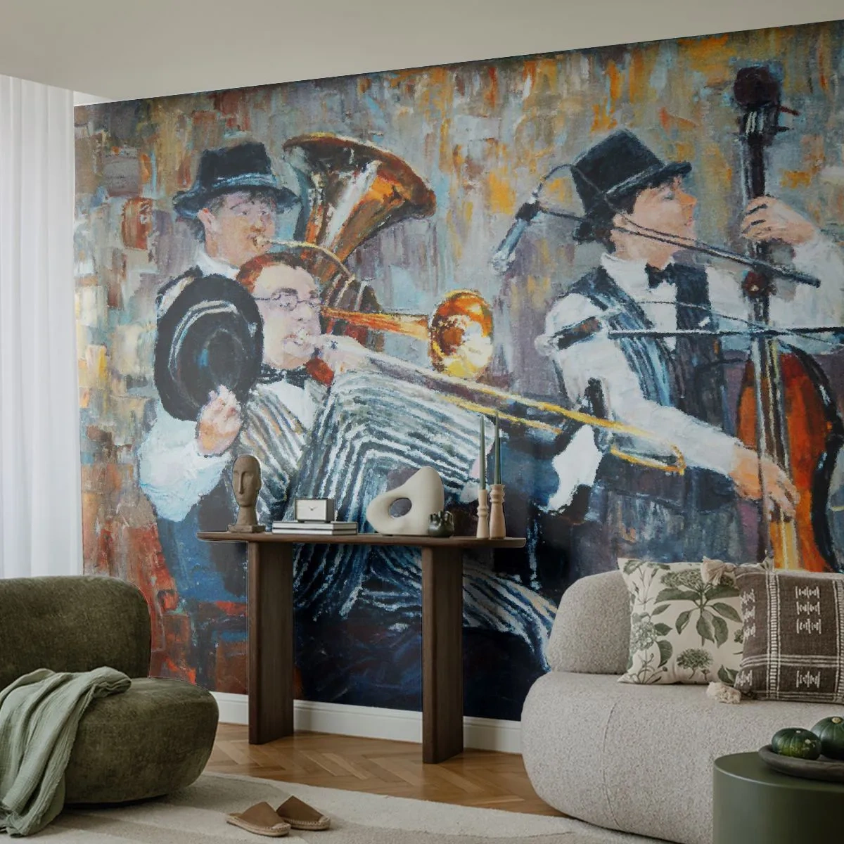 Fototapeta Samolepicí Deluxe Sticker - Celý tento jazz - Hudba, Kapela, Hudební nástroje - 250x175 cm