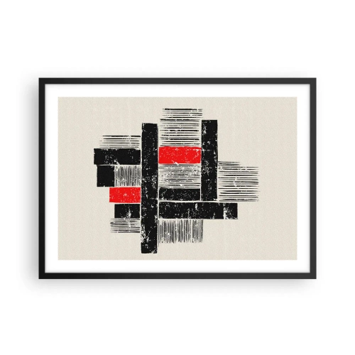 Plakát v černém rámu - Červené a černé - 70x50 cm