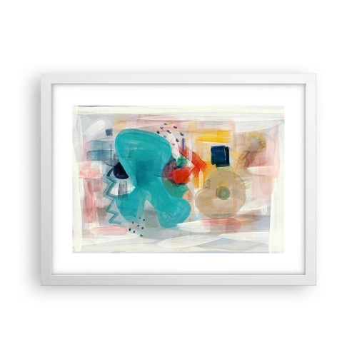 Plakát v bílém rámu - Barevná hra - 40x30 cm