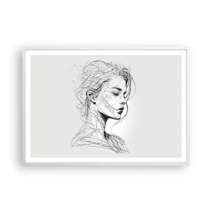 Plakát v bílém rámu - Portrét v zamyšlení - 100x70 cm