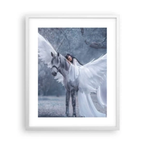 Plakát v bílém rámu - Nadšený okamžik - 40x50 cm