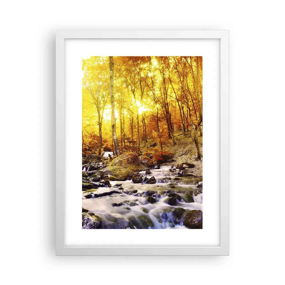 Plakát v bílém rámu - Kameny zasazené do zlata a platiny - 30x40 cm