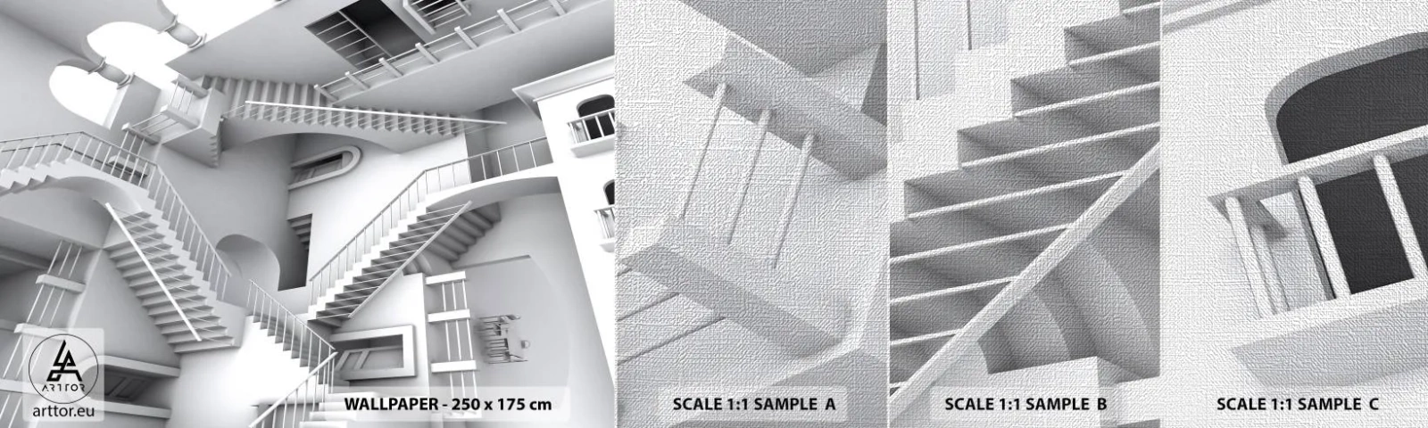 Vzor Fototapety Premium Canvas - Paradoxy prostoru - Abstrakce, 3D, Architektura - 100x30 cm