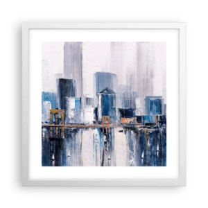 Plakát v bílém rámu - Newyorská imprese - 40x40 cm
