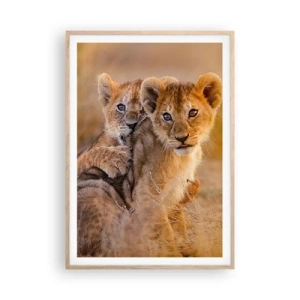 Plakát v rámu světlý dub - Nevyrušovat! Hrajme si - 70x100 cm