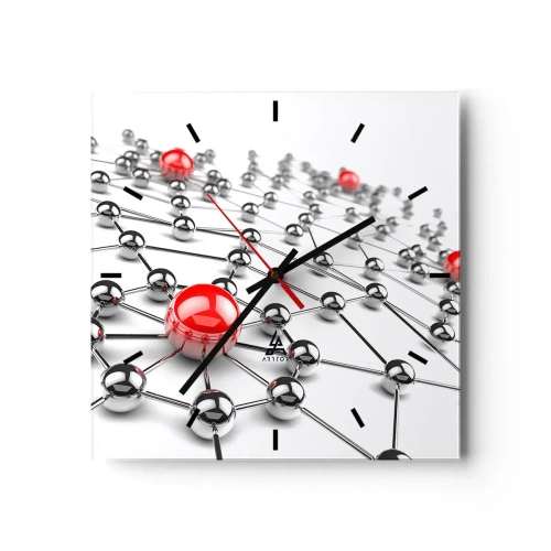 Nástěnné hodiny - Stříbrná síť - 30x30 cm