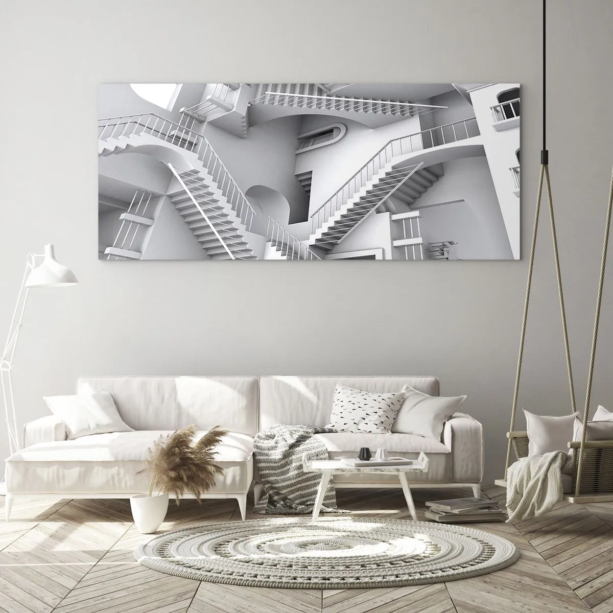 Obraz na skle - Paradoxy prostoru - 140x50 cm