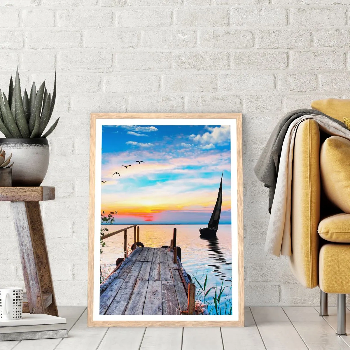 Plakát v rámu světlý dub - Dobrý večer - 70x100 cm