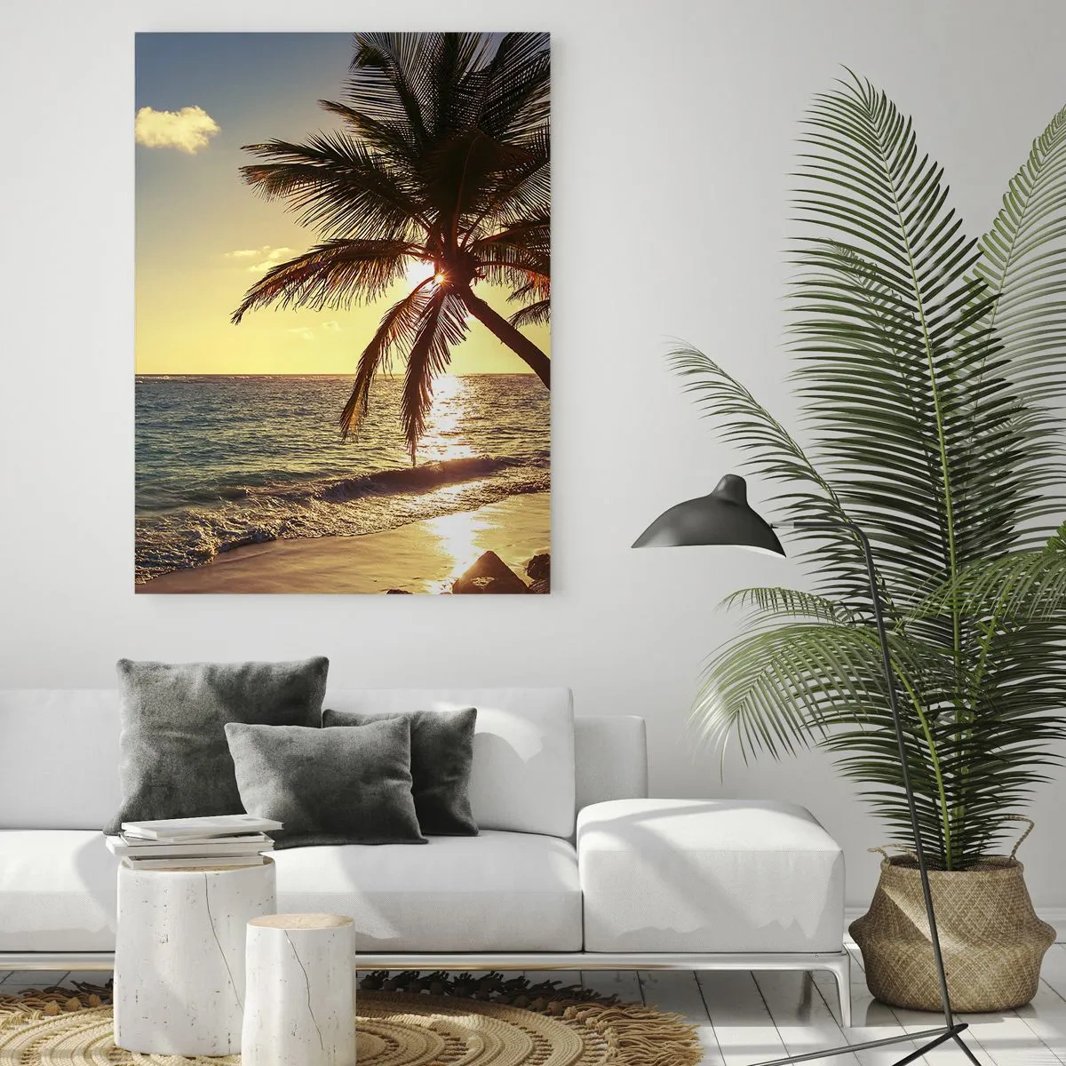 Obraz na skle - Léto pod palmami - 50x70 cm