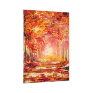 Obraz na skle - Měděný les - 50x70 cm