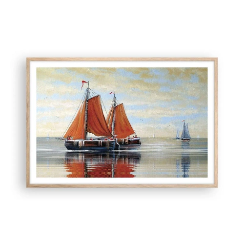 Plakát v rámu světlý dub - Pluj, námořníku… - 91x61 cm