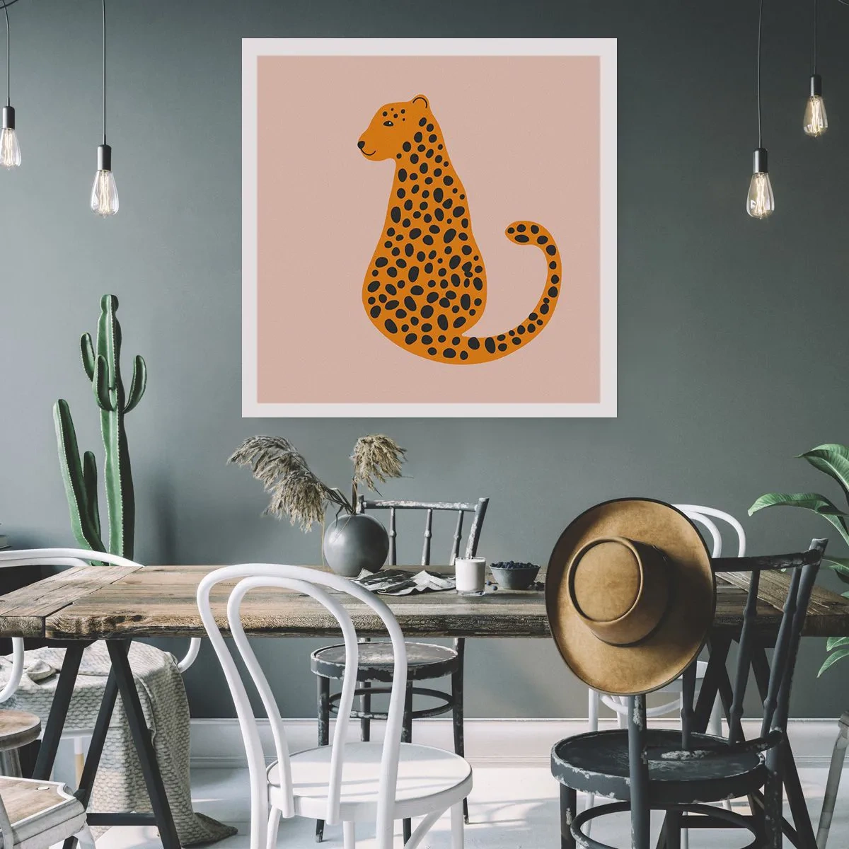 Plakát - Leopardní vzor je v módě - 50x50 cm