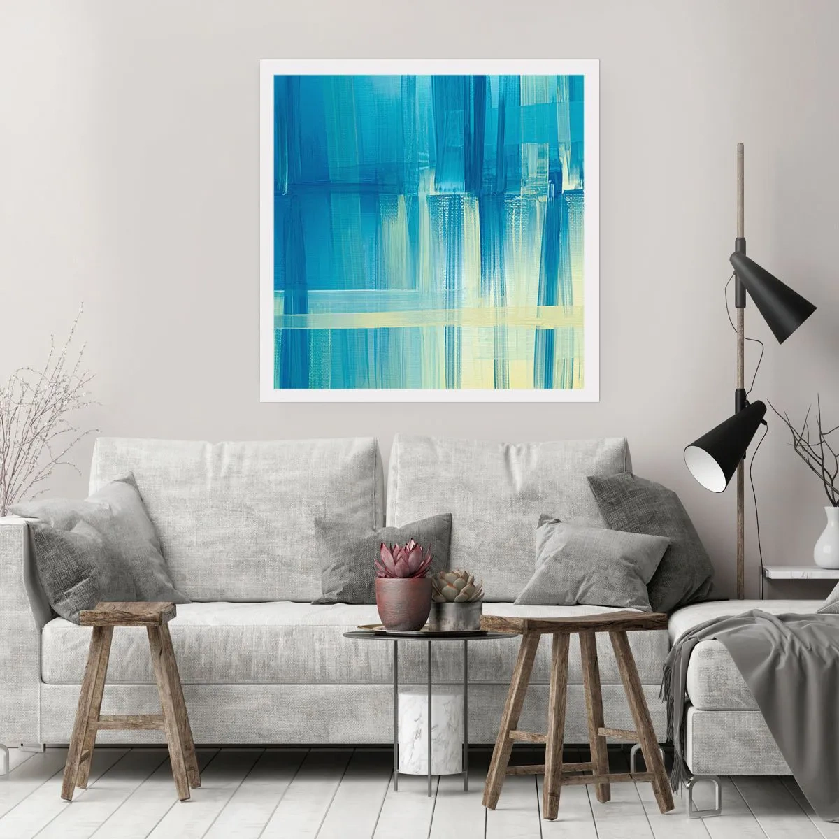 Plakát - Kompozice v tyrkysu - 60x60 cm