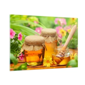 Obraz na skle - Sladce a květinově - 100x70 cm