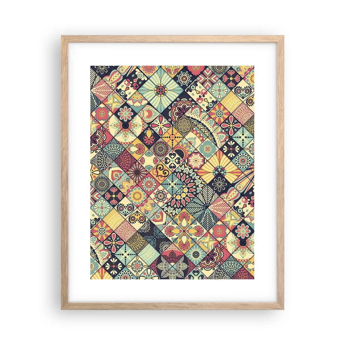 Plakát v rámu světlý dub - Marokánská vize - 40x50 cm