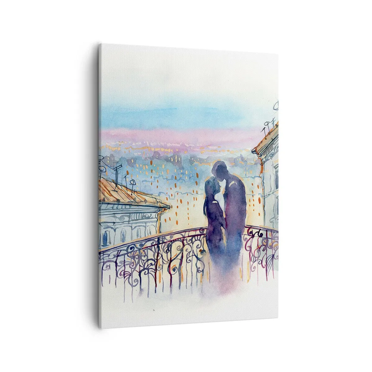Obraz na plátně - Pařížští milenci - 50x70 cm