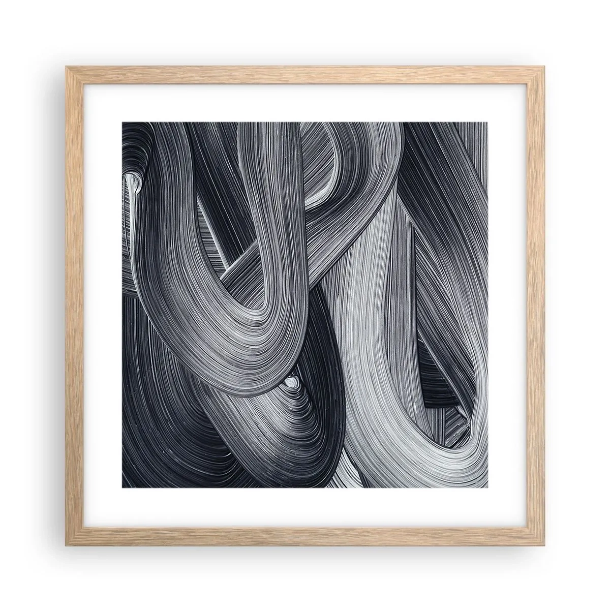 Plakát v rámu světlý dub - Plynulost reality - 40x40 cm