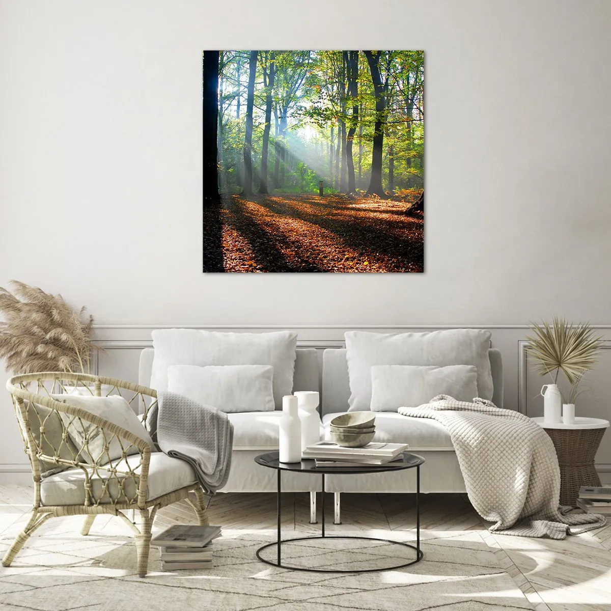 Obraz na skle - Světla a stíny - 30x30 cm