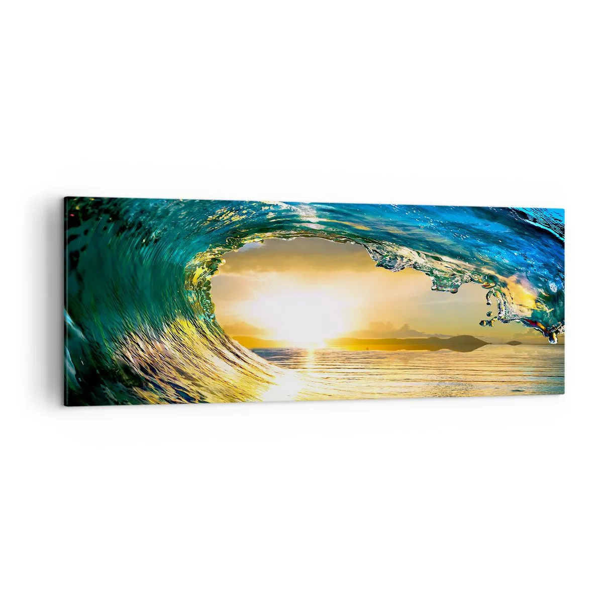 Obraz na plátně - Ve smaragdově-zlatém křišťálu - 140x50 cm