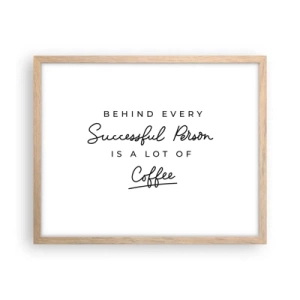 Plakát v rámu světlý dub - Tajemství úspěchu - 50x40 cm