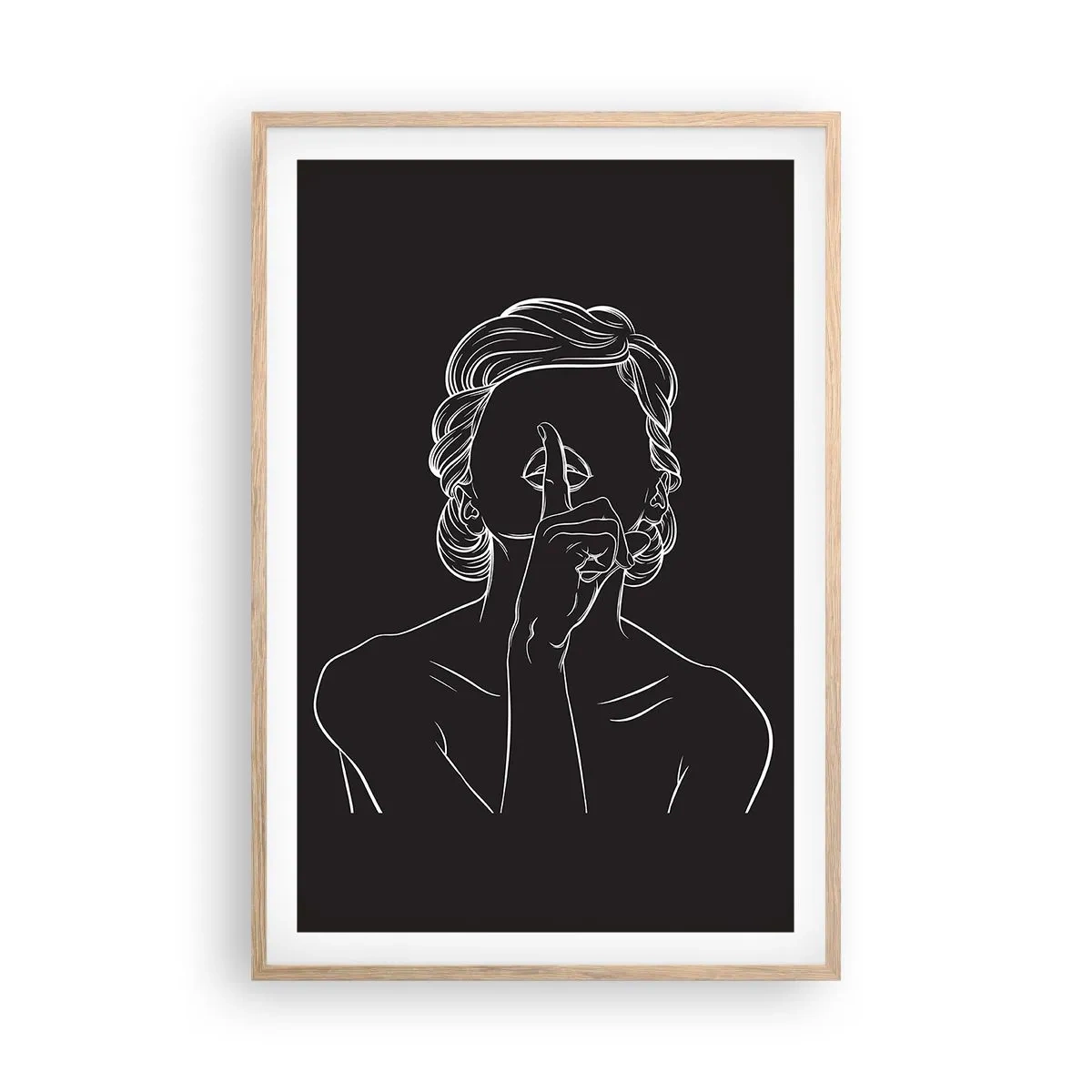 Plakát v rámu světlý dub - Krása rozkvétá v tichu - 61x91 cm