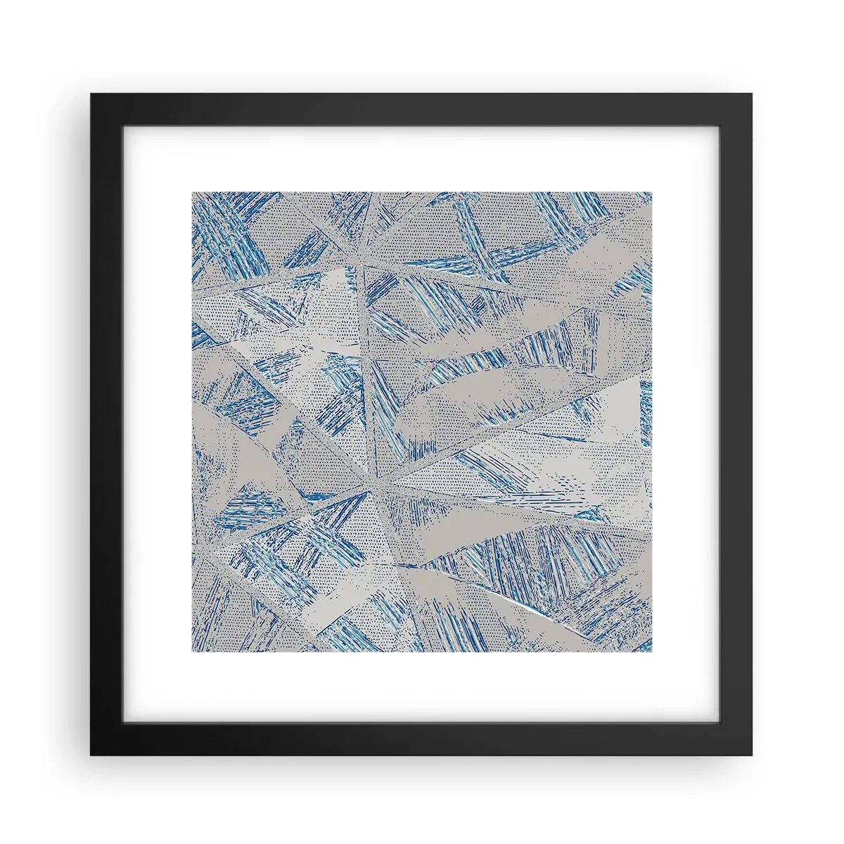 Plakát v černém rámu - V šedomodrém labyrintu - 30x30 cm