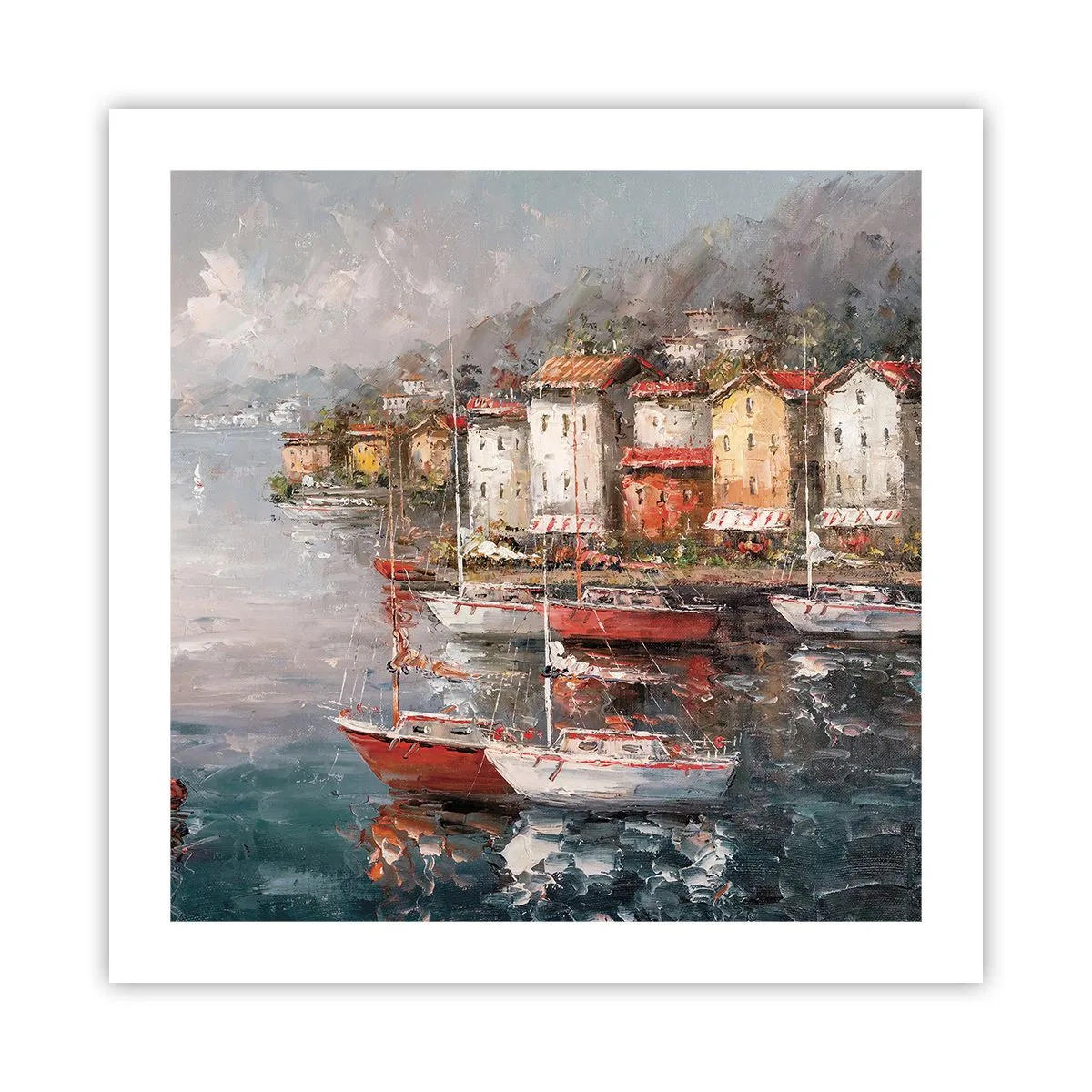Plakát - Romantický přístav - 50x50 cm