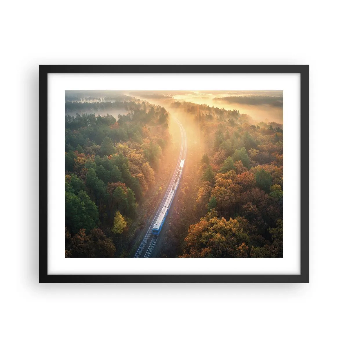 Plakát v černém rámu - Podzimní cesta - 50x40 cm
