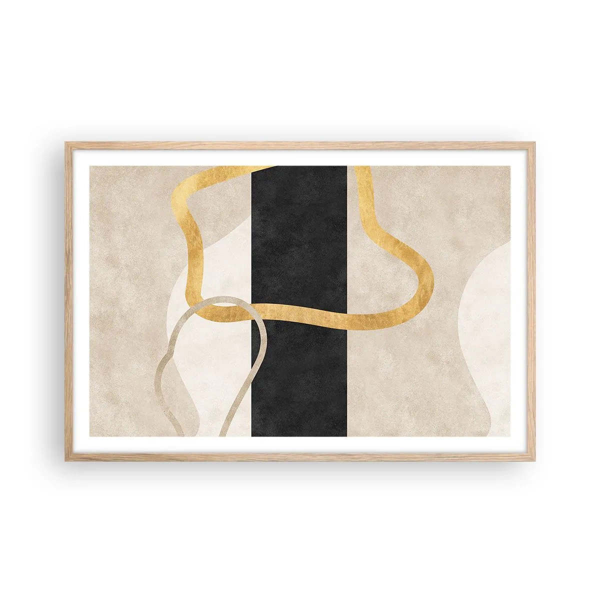 Plakát v rámu světlý dub - Tvary ve smyčce - 91x61 cm