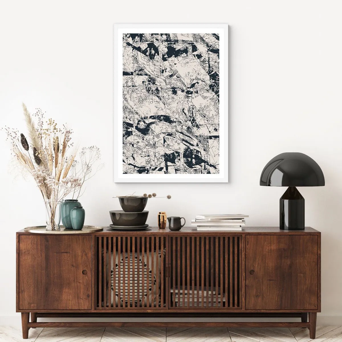 Plakát v bílém rámu - Prolínání protikladů - 40x50 cm