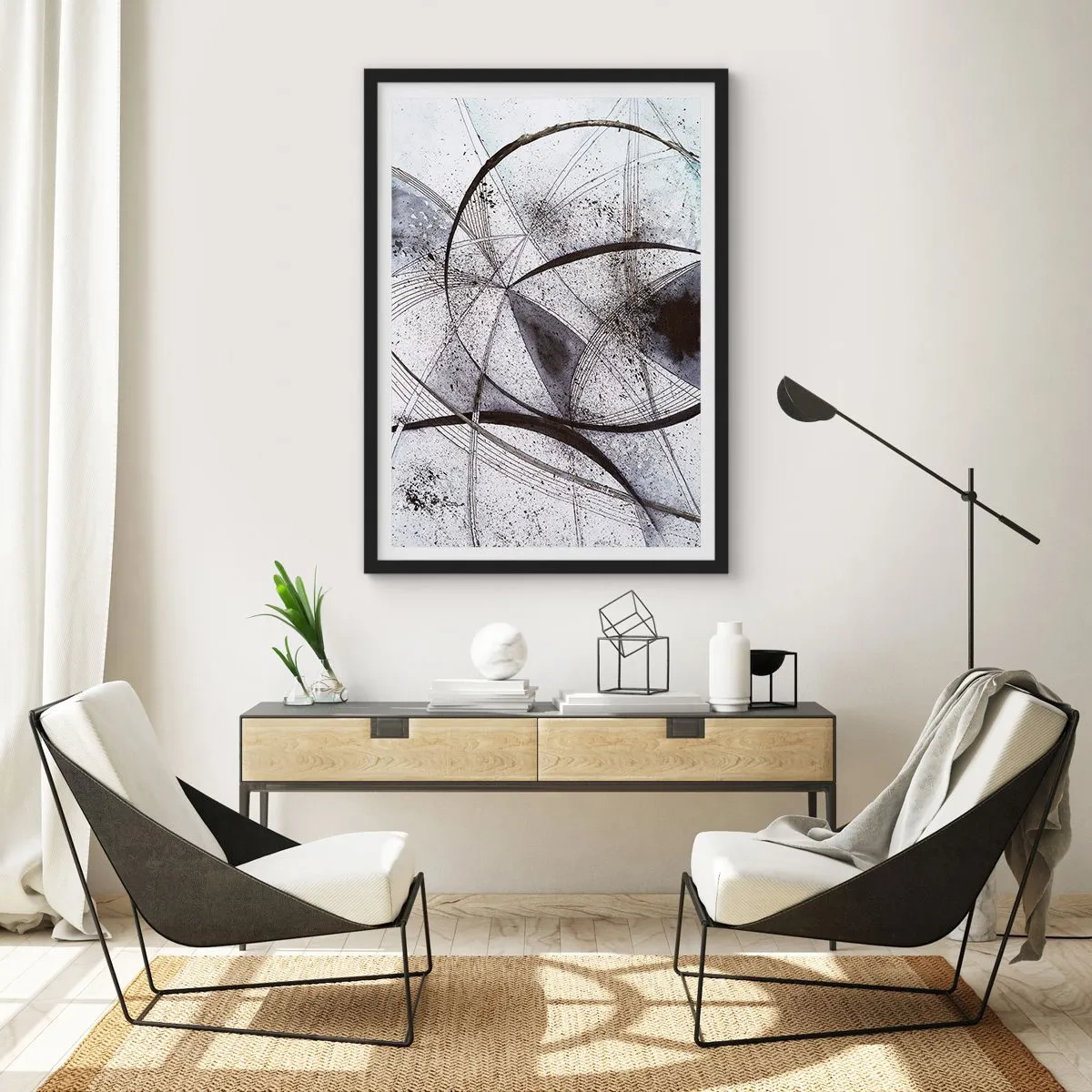 Plakát v černém rámu - Futuristická fantazie - 50x70 cm
