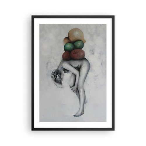 Plakát v černém rámu - Břemeno života - 50x70cm - Břemeno života - Moderní nástěnná dekorace do obývacího pokoje a ložnice ARTTOR