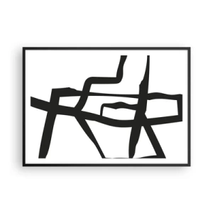 Plakát v černém rámu - Černobílá konstrukce - 100x70 cm