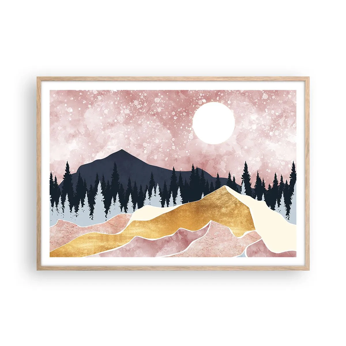 Plakát v rámu světlý dub - Noční hlídka - 100x70 cm