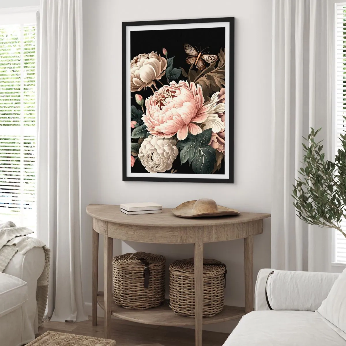 Plakát v černém rámu - V barokním stylu - 70x100 cm