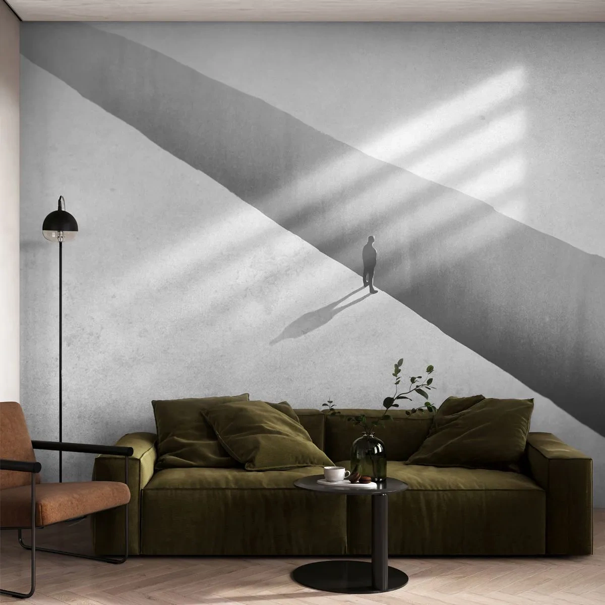 Fototapeta Premium Canvas - Jasný cíl - Propast, Minimalismus, Muž - 250x175 cm
