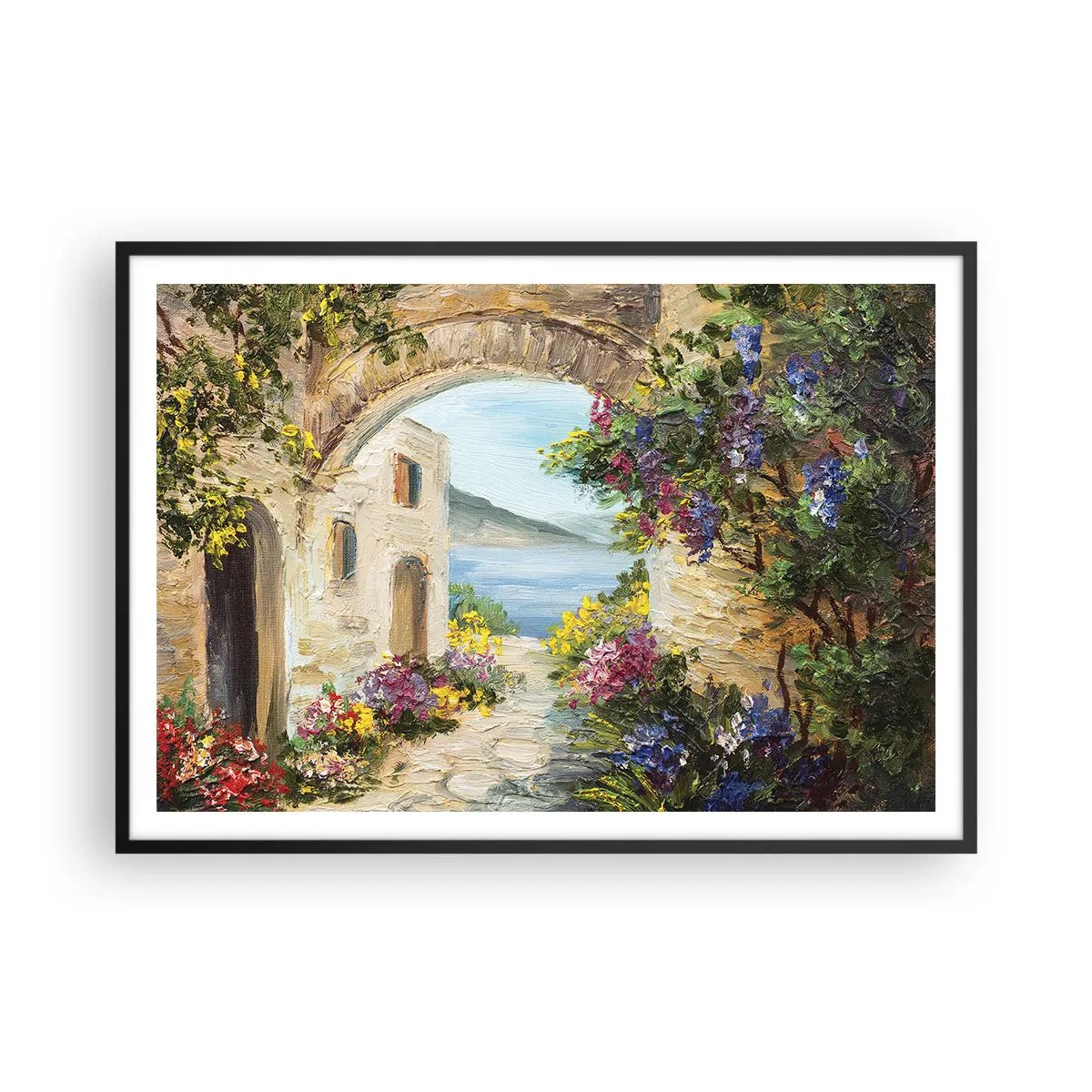 Plakát v černém rámu - Půvab pobřežní krajiny - 100x70 cm